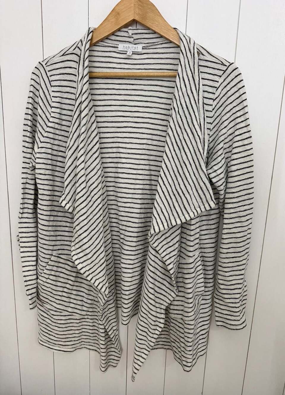 Habitat Clothes To Live In Cardigan Size M Black White Stripe
